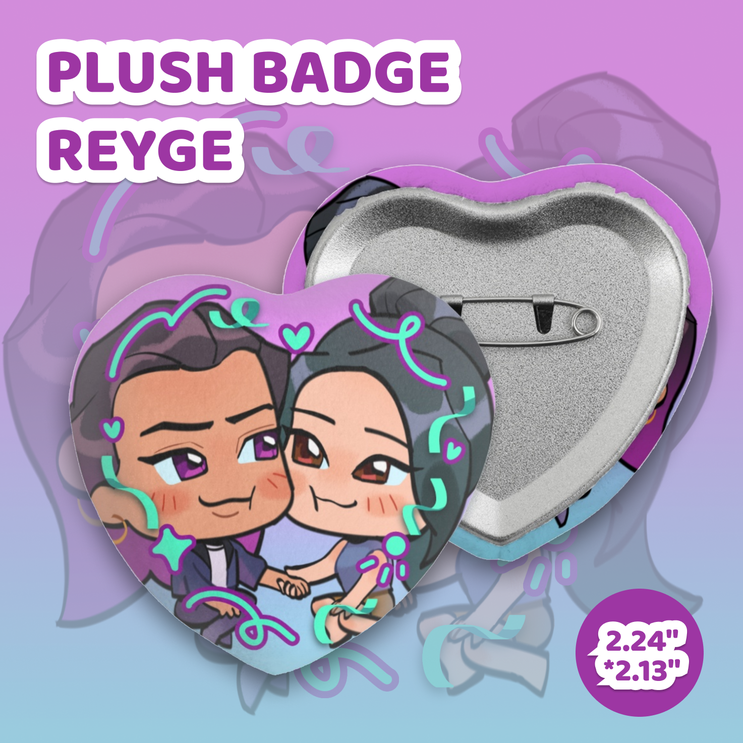 Reyge Heart Shape Plush Badge