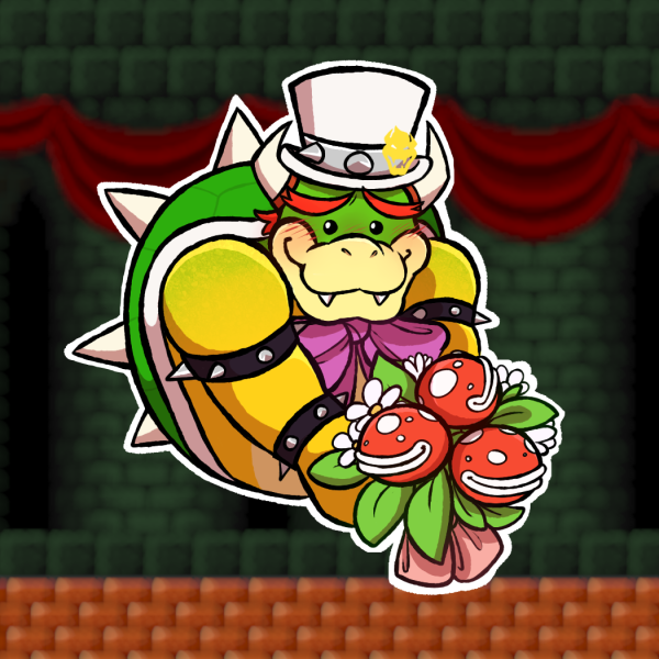 Wedding Bowser Keychain