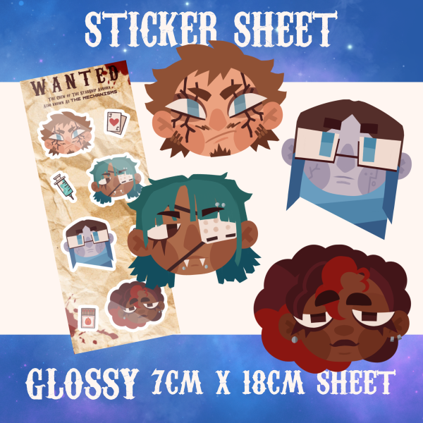 The Mechanisms Glossy Sticker Sheet, set 1