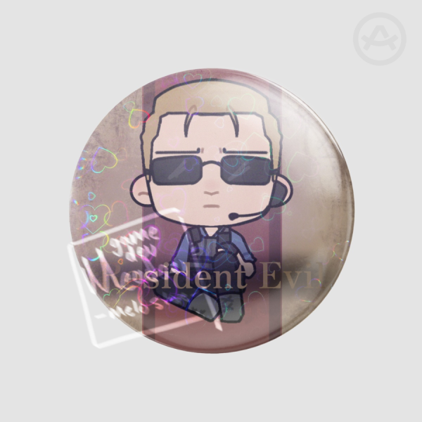 Albert Wesker Resident Evil 1 - Chibi Badge (Holo Heart)