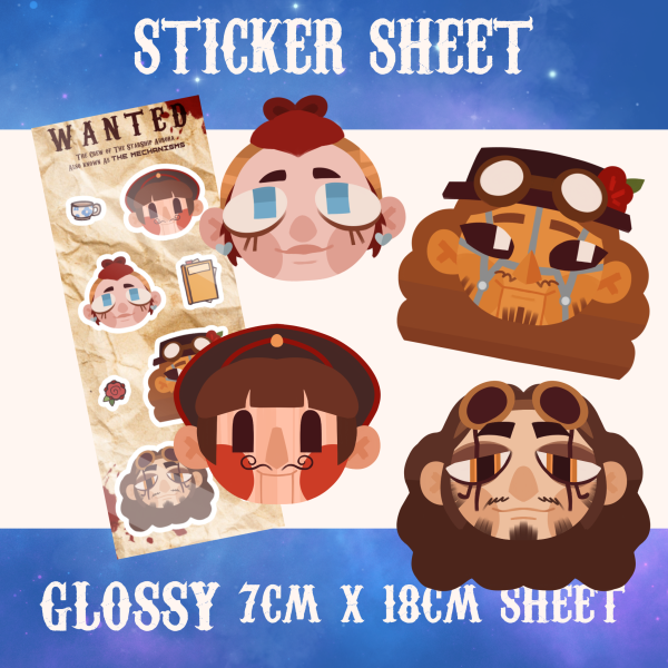 The Mechanisms Glossy Sticker Sheet, set 2
