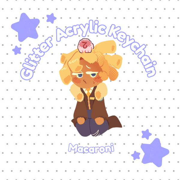 Macaroni Cookie Glitter Keychain