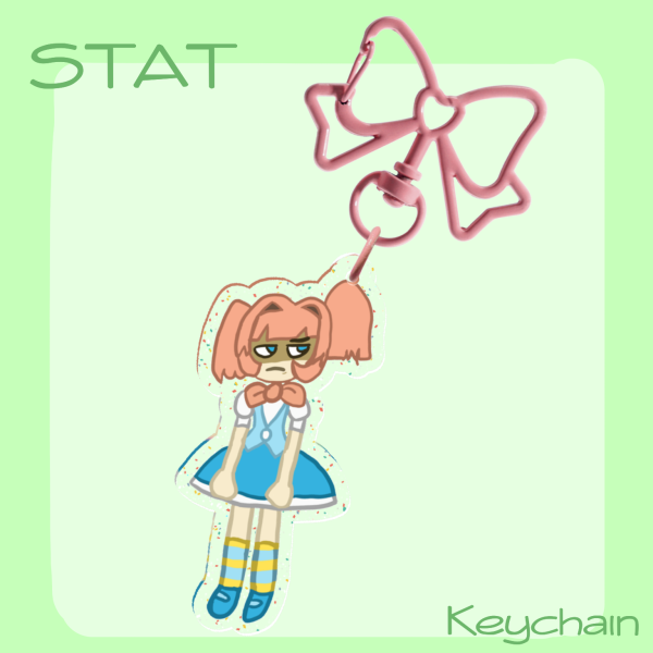 STAT glitter keychain