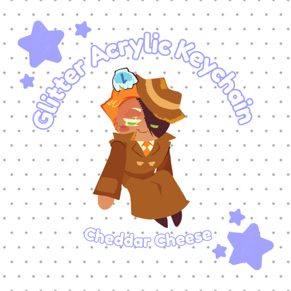 Cheddar Cheese Cookie Glitter Keychain