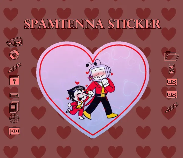 Deltarune Spamtenna holographic heart sticker