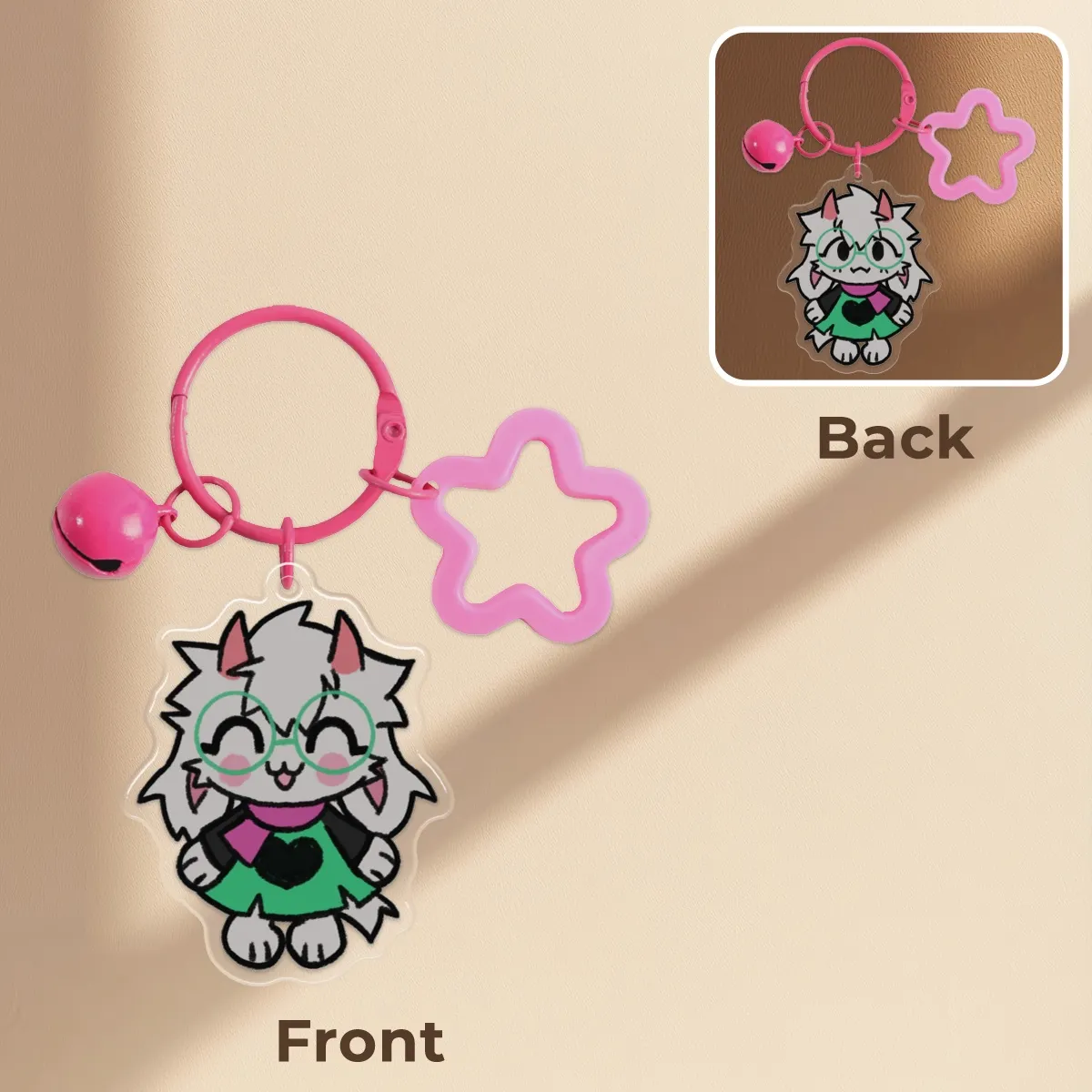 tiny ralsei epoxy acrylic keychain