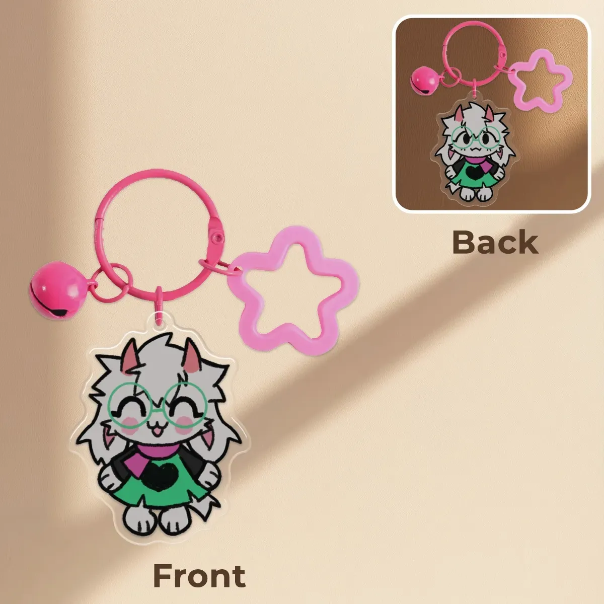 tiny ralsei epoxy acrylic keychain