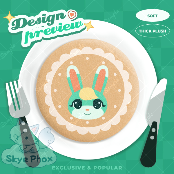 Sasha Villager Bunny Cookie Plush Badge