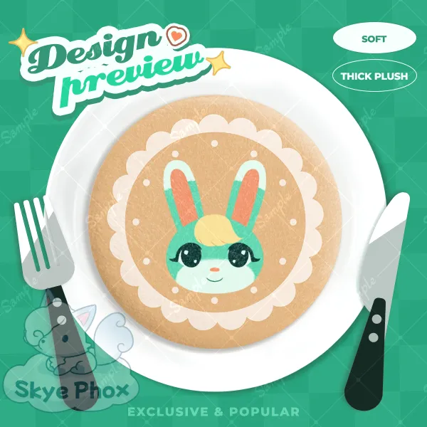 Sasha Villager Bunny Cookie Plush Badge