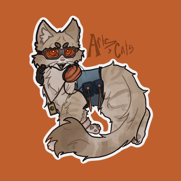 Cat August Sticker