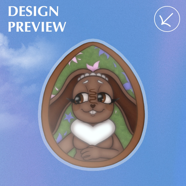 Cocoa Egg Portrait Matte Sticker (Dandy's World)