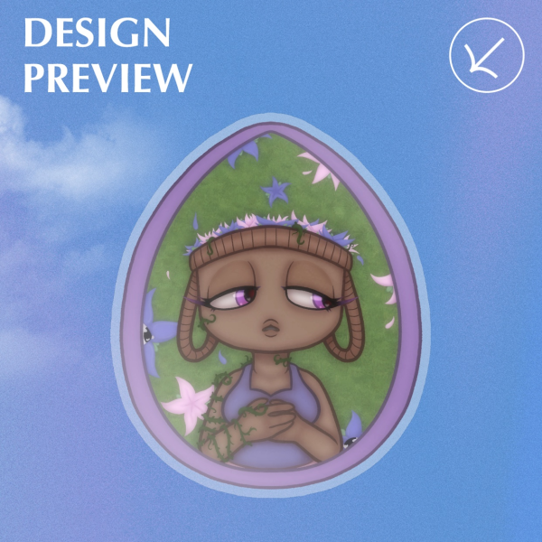 Bassie Egg Portrait Matte Sticker (Dandy's World)