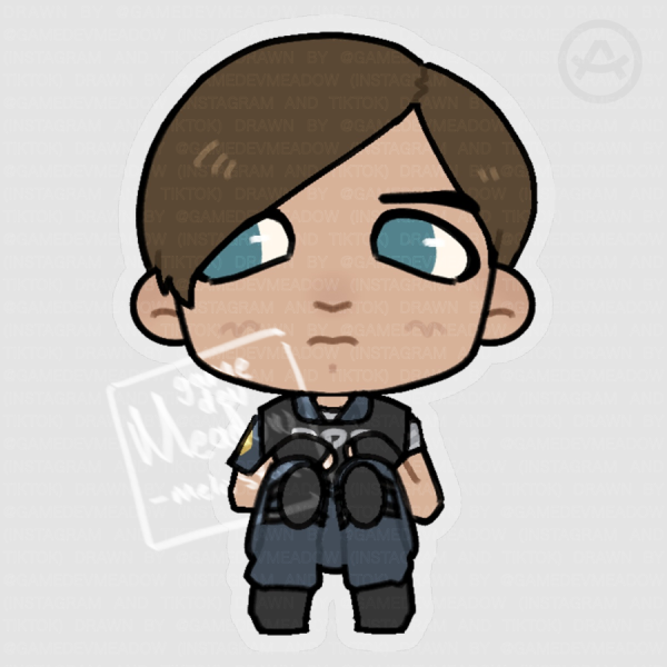Leon s Kennedy Resident Evil 2 Remake - Chibi Sticker