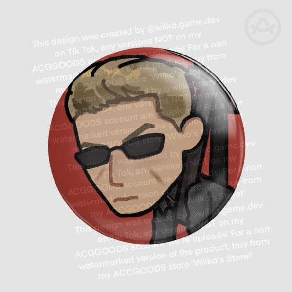 Albert Wesker Resident Evil 5 chibi Round Badge (GLOSS)