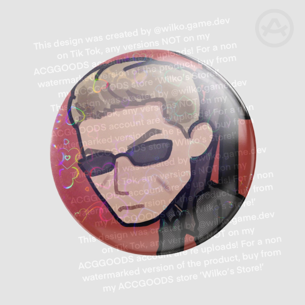 Albert Wesker Resident Evil 5 chibi Round Badge (HOLOHEART)