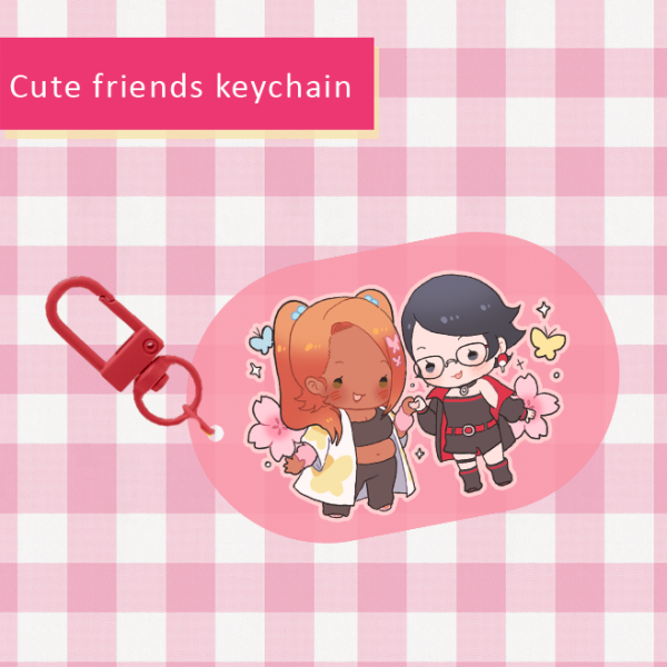 Cute friends B keychain