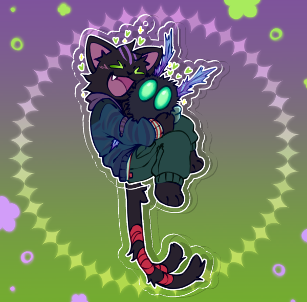 Kuro Nyanja - Tail-wagging Keychain