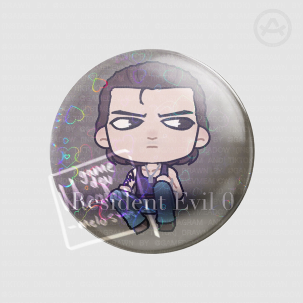 Billy Coen Resident Evil 0 - Chibi Badge (Holo Heart)