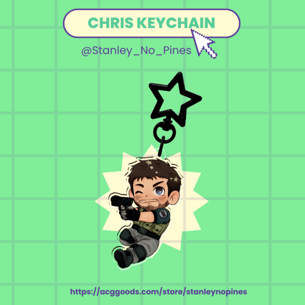 Clear Acrylic Chris Redfield Keychain