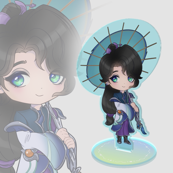 Colored Edge Acrylic Chibi Scholar Hwei Standee