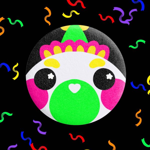 Neon clown Plush Badges