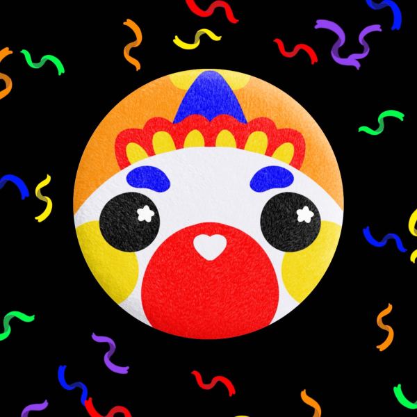 Primary clown Plush Badges