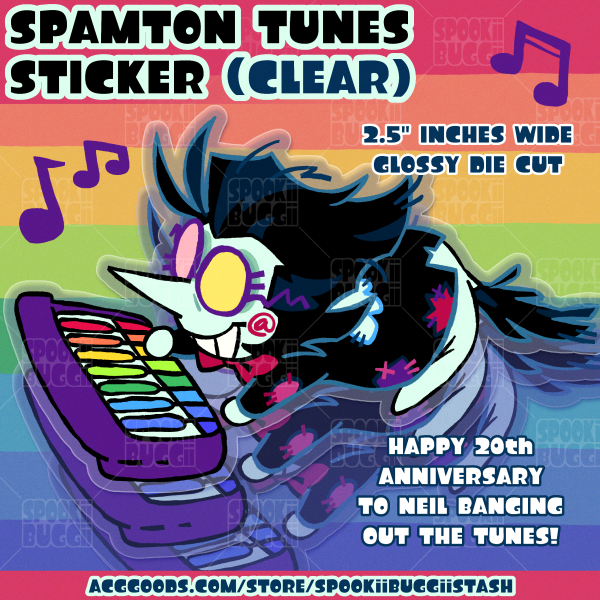 Spamton Tunes Sticker (CLEAR)