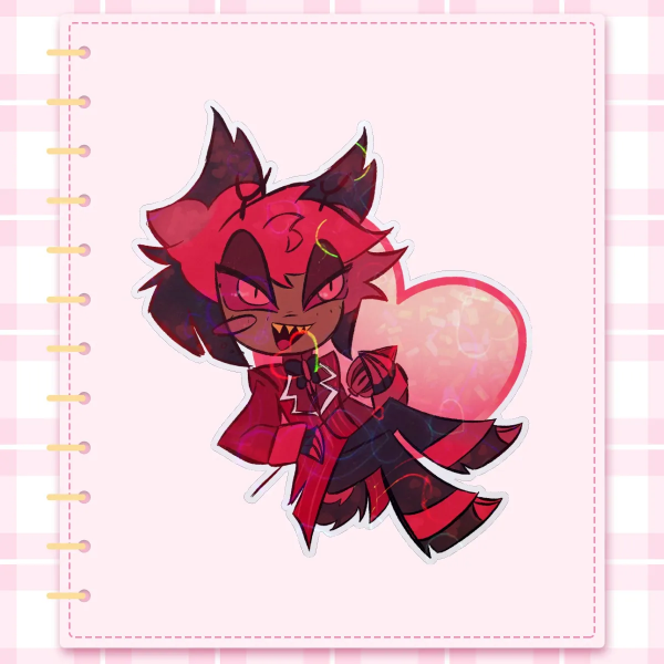 Alastor Heart Holo Sticker