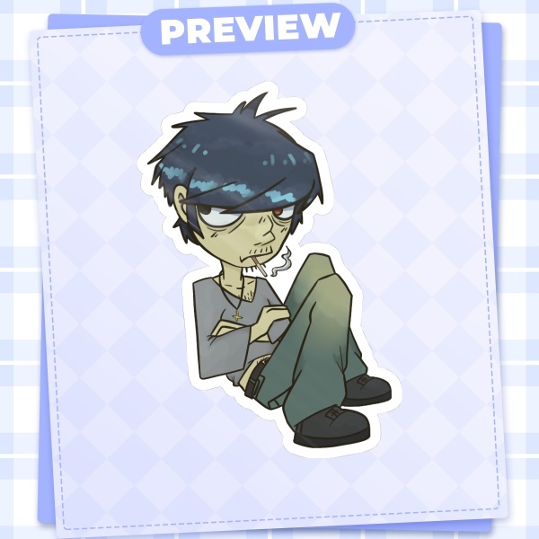 Murdoc Gorillaz Gloss Die Cut Stickers
