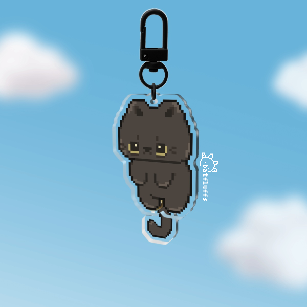 Dangling Cat Charm / Black