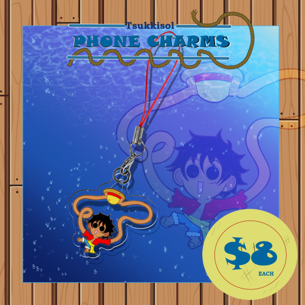 One Piece Monkey D. Luffy Phone Charm Clear Acrylic Keychains