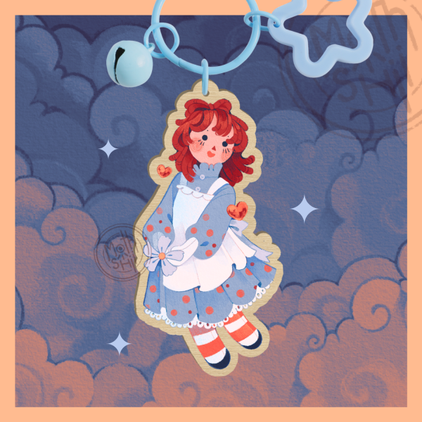 Raggedy Ann ✦ Wooden Keychain