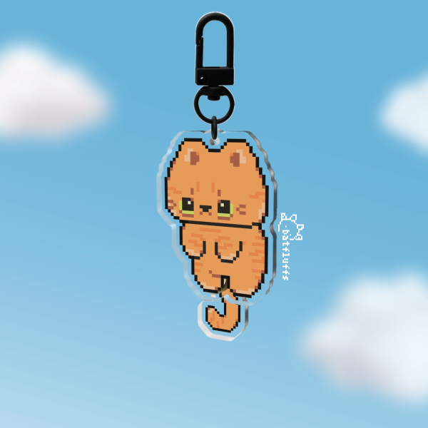 Dangling Cat Charm / Orange