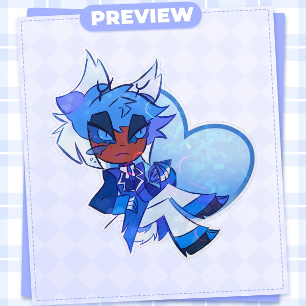 2p Alastor Heart Holo Sticker