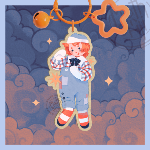 Raggedy Andy ✦ Wooden keychain