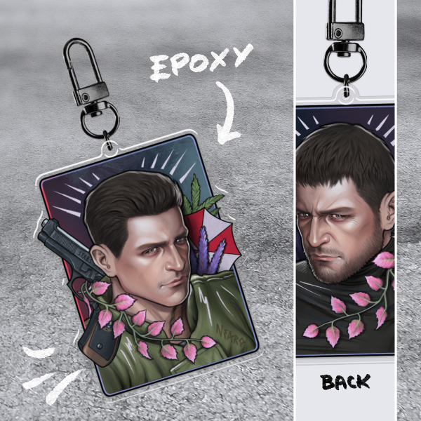 Chris Redfield epoxy keychain! (Resident Evil)