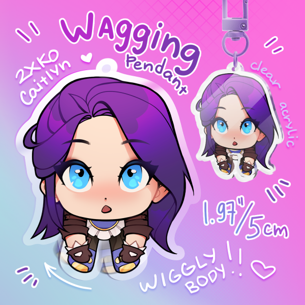 Caitlyn 2XKO Wiggly-Body Pendant Keychain