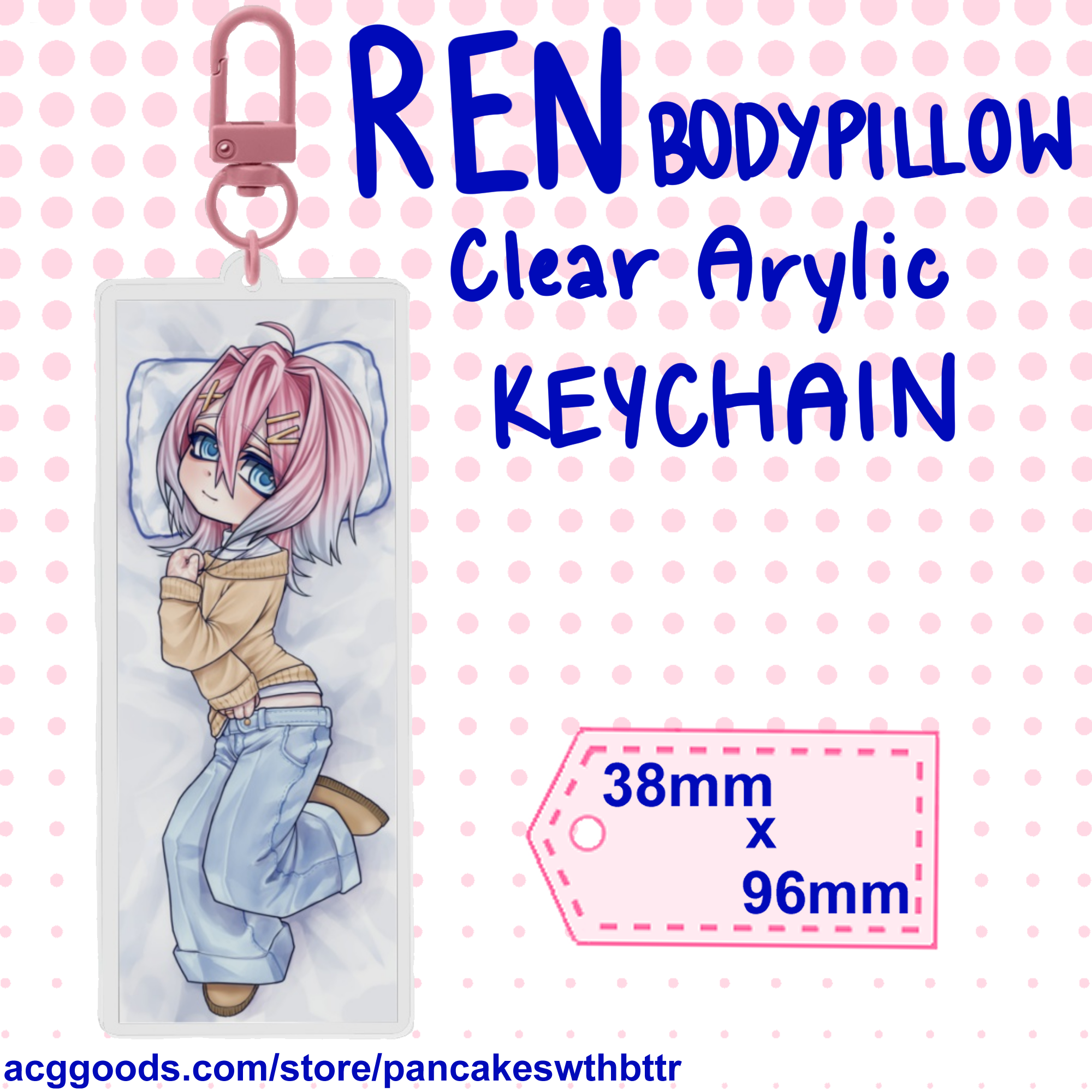 Ren 14 Days With You Clear Acrylic Bodypillow Keychain | UNOFFICIAL
