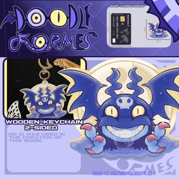 Demi Devi (Full Bleed Wood Keychain)