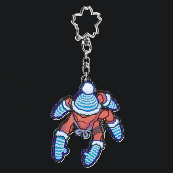 Cozy Rocky 2.7'' Glitter Acrylic Keychain (mitten lobster meme)