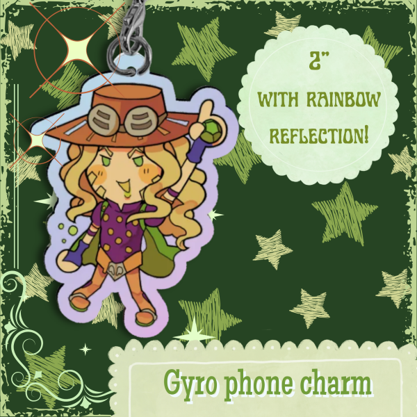 Gyro Zeppeli Phone Charm