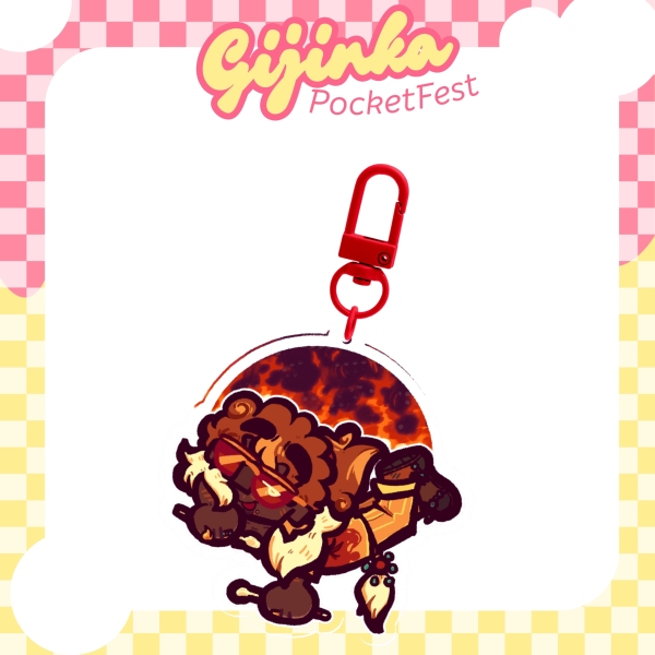 Drummer Flareon Gijinka Keychain!