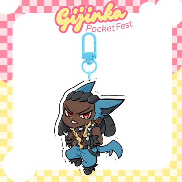 Lucario Gijinka Clear Acrylic Keychain!