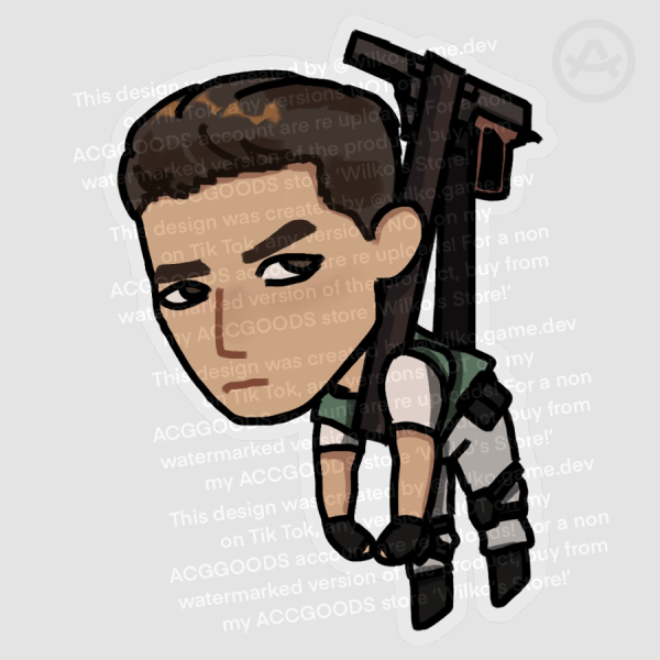 Chris Redfield Resident Evil 1 Chibi Sticker