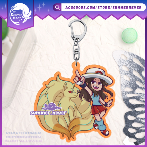 Leaf & Ninetails [Pokemon] Acrylic Charm