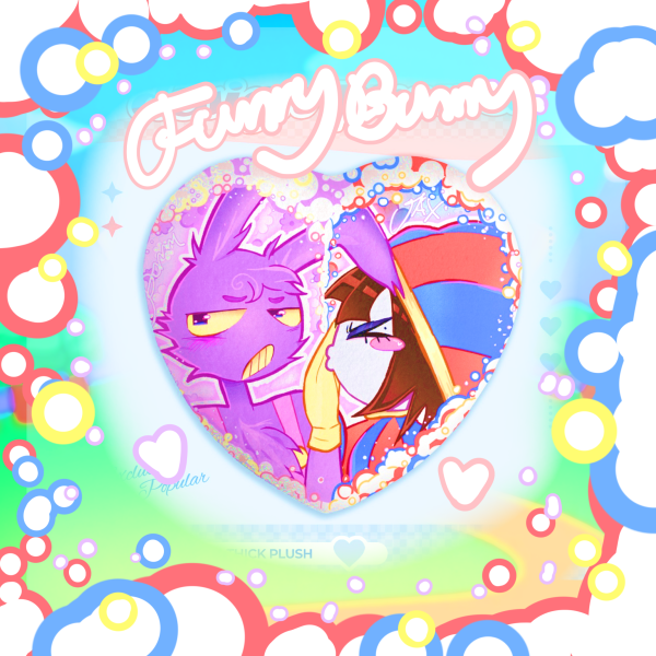 [TADC]🎭🐇 Jax & Pomni heart plush badge