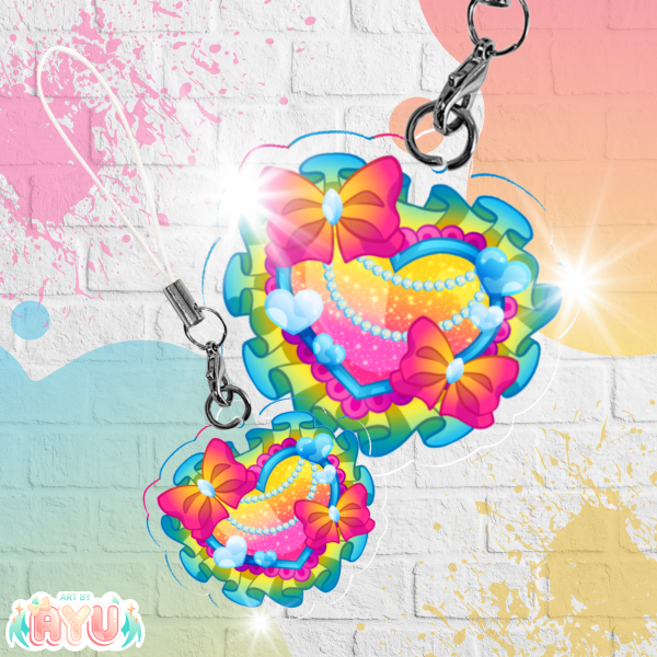 Pansexual Heart Phone Charm