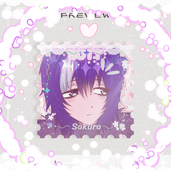 [VSRL+OC]🌸Rott Sakura Hot stamp sticker holographic 🐇