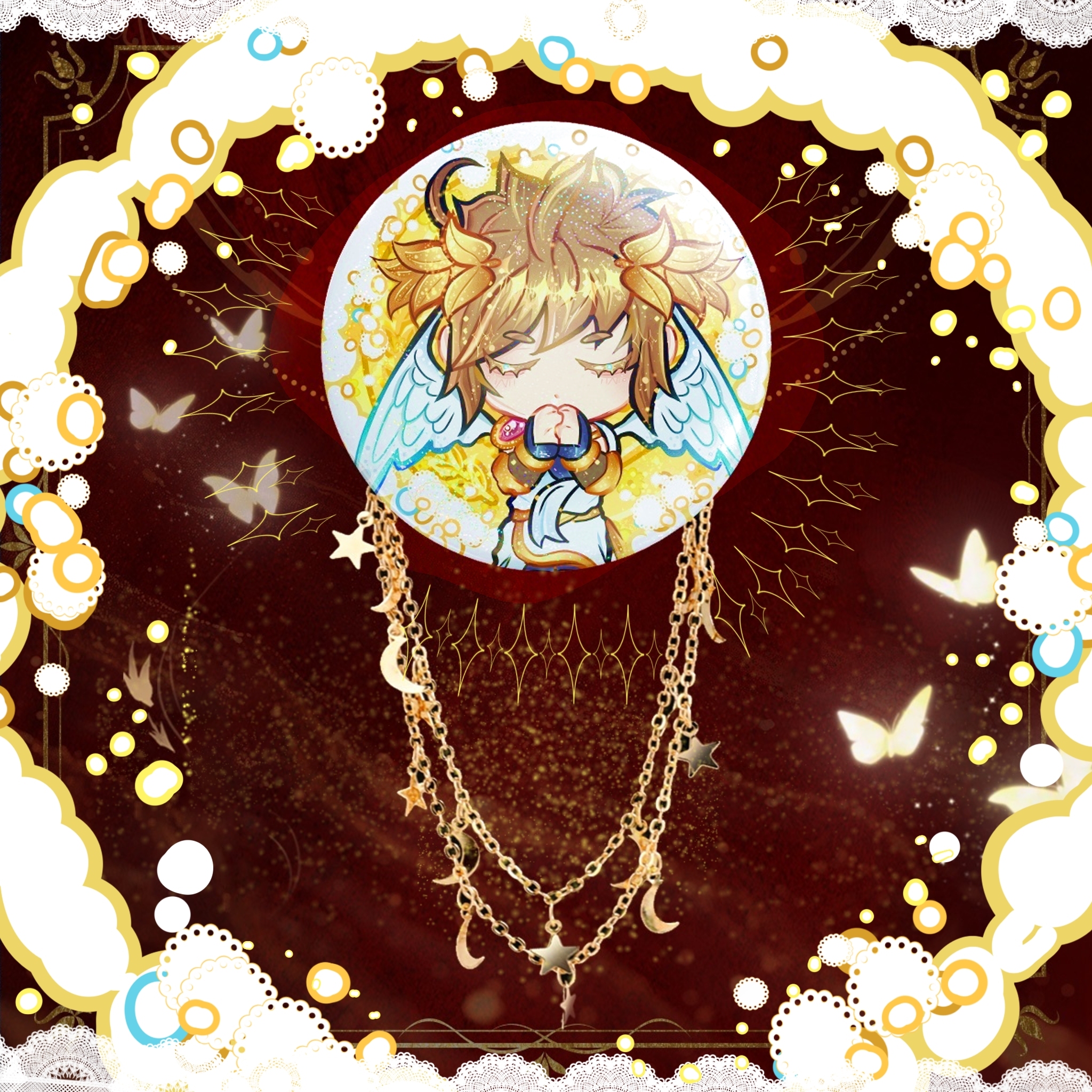 [ICARUS] 🪽⚡️Pit golden badge pin with chain 👑