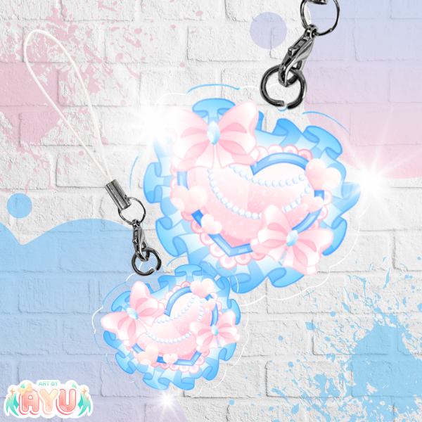 Transgender Heart Phone Charm